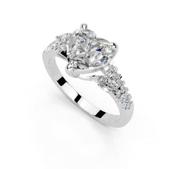 Heart Marquise Side Stone Pavé Lab-Grown Diamond Engagement Ring