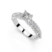 Asscher Multi-Row Pavé lab-grown diamond ring in rose gold