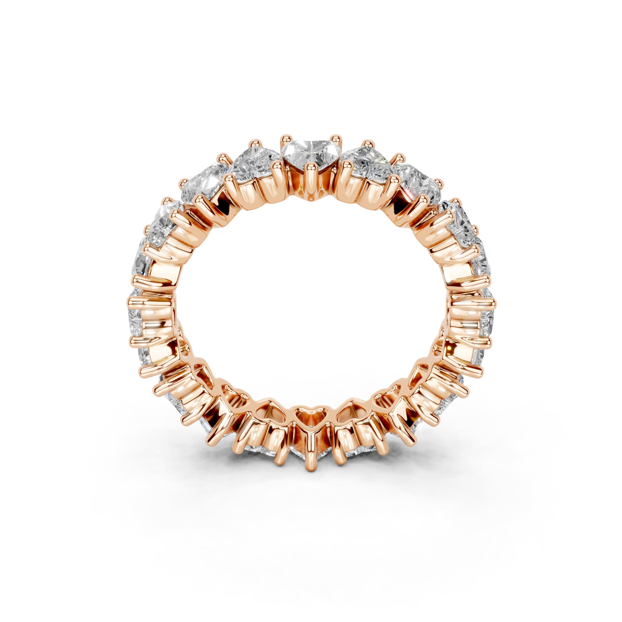 Heart Eternity Band lab-grown diamond band in rose gold