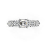 Asscher Multi-Row Pavé lab-grown diamond ring in rose gold
