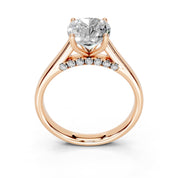 Cushion Hidden Pavé Cathedral lab-grown diamond ring in rose gold