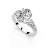 Oval Marquise Side Stone Pavé Lab-Grown Diamond Engagement Ring