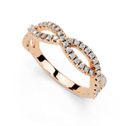 Twisted Pavé Band lab-grown diamond band in rose gold