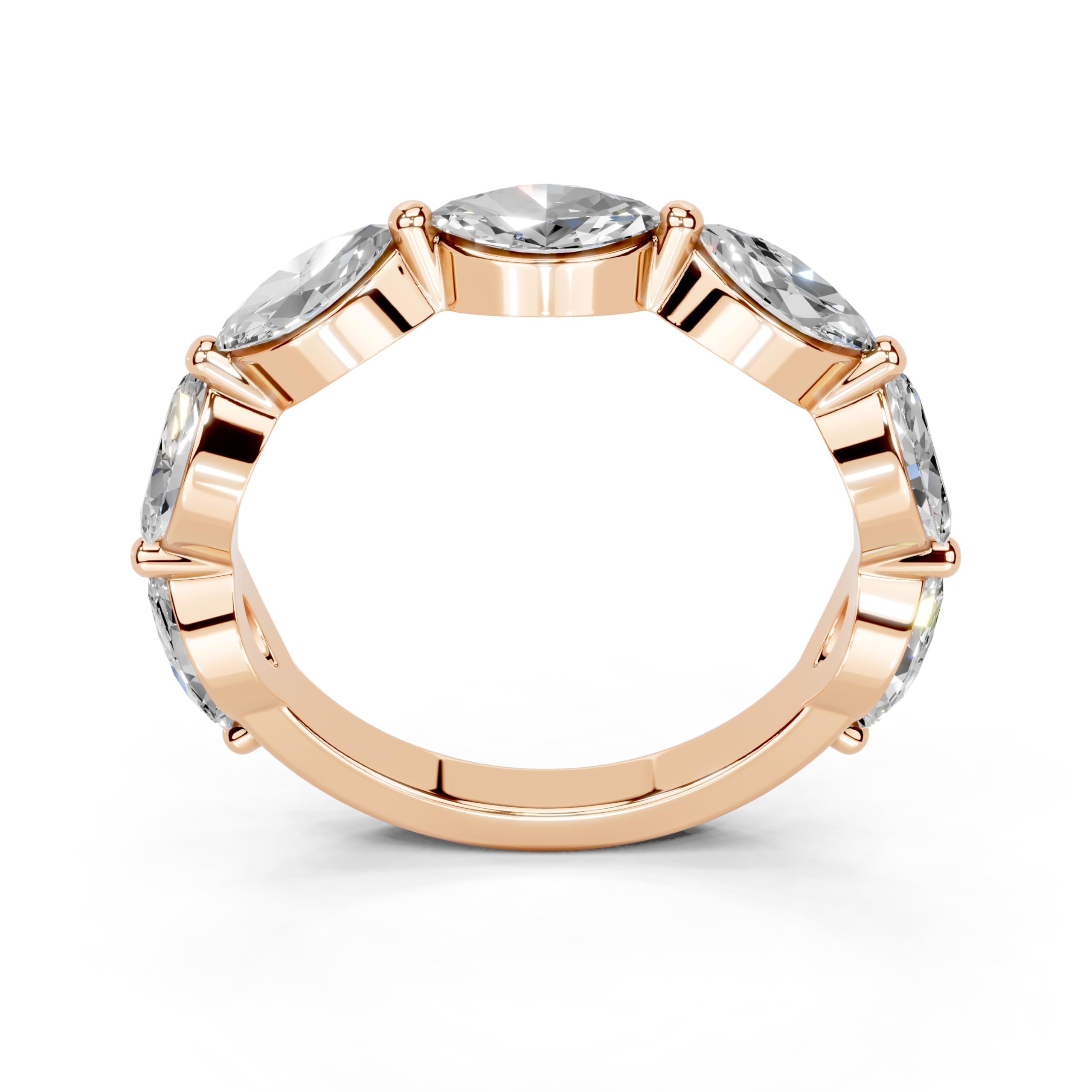Marquise Marquise Half Eternity Band lab-grown diamond band in rose gold
