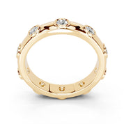 Bezel Station Band lab-grown diamond band in yellow gold