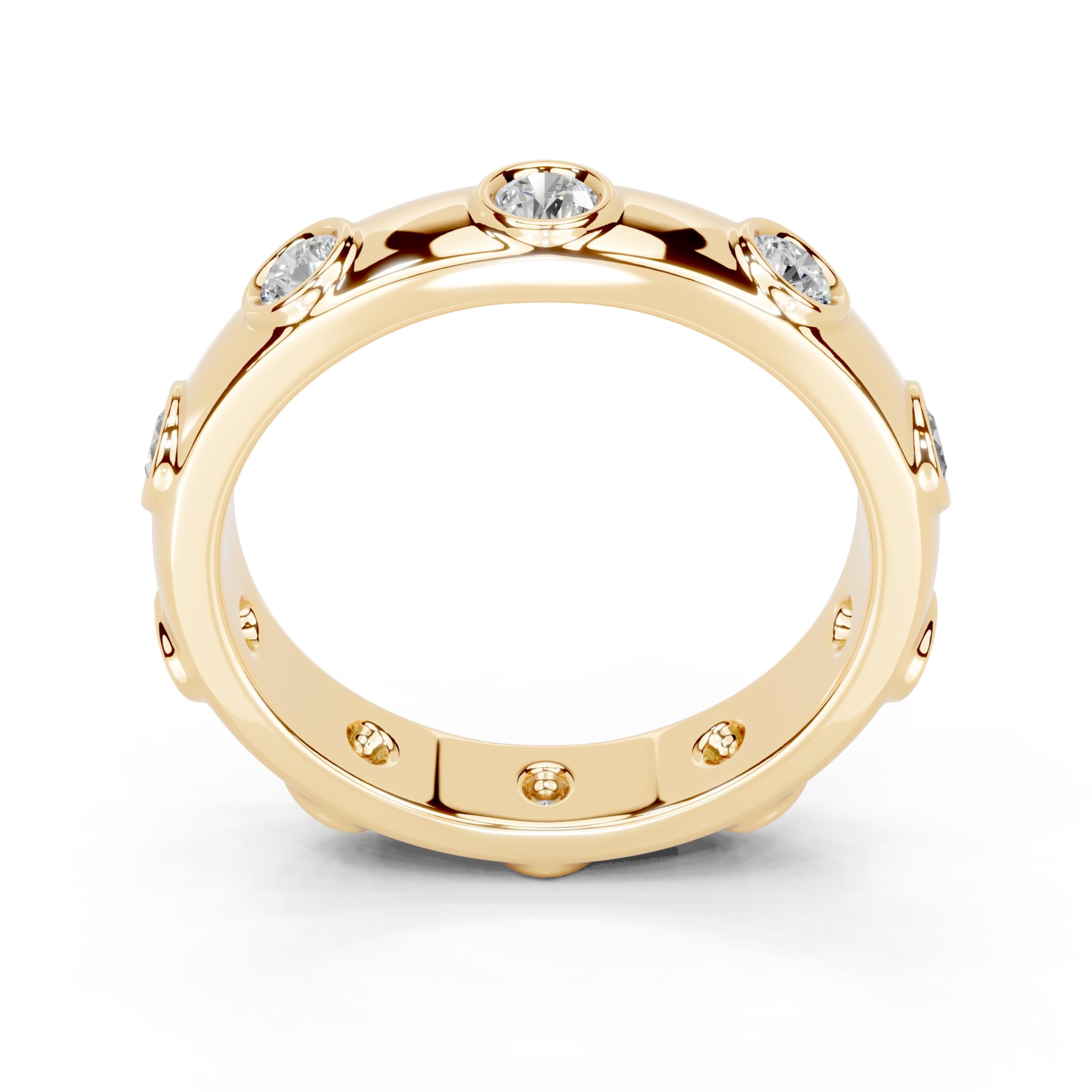 Bezel Station Band lab-grown diamond band in yellow gold