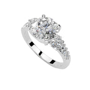 Round Marquise Side Stone Pavé lab-grown diamond ring in rose gold
