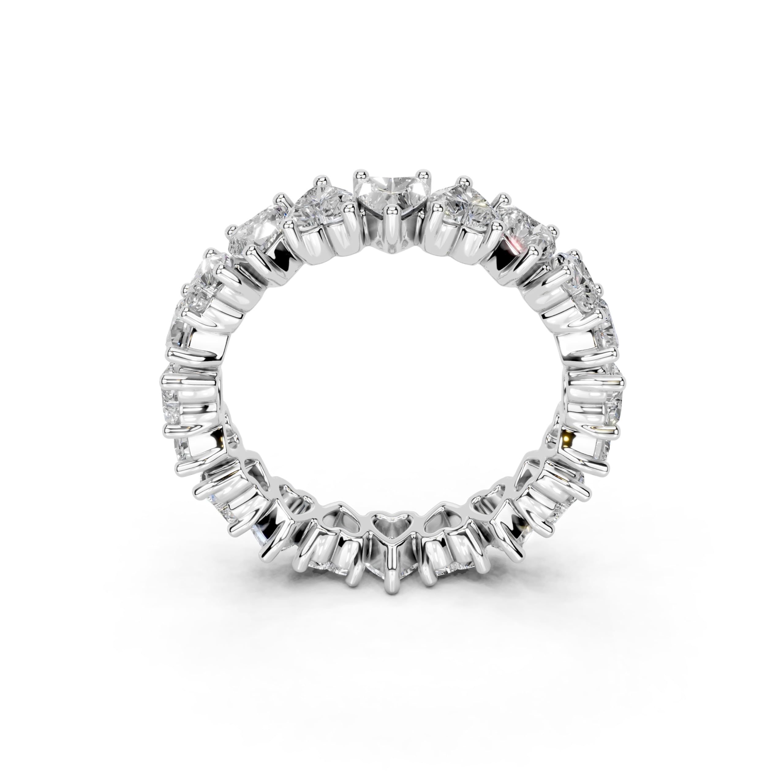 Heart Eternity Band lab-grown diamond band in white gold / platinum