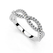 Twisted Pavé Band lab-grown diamond band in white gold / platinum
