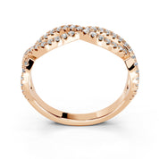 Twisted Pavé Band lab-grown diamond band in rose gold