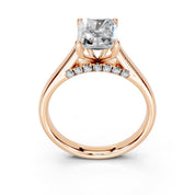 Radiant Hidden Pavé Cathedral lab-grown diamond ring in rose gold