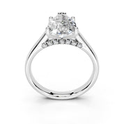 Pear Hidden Pavé Cathedral lab-grown diamond ring in white gold / platinum
