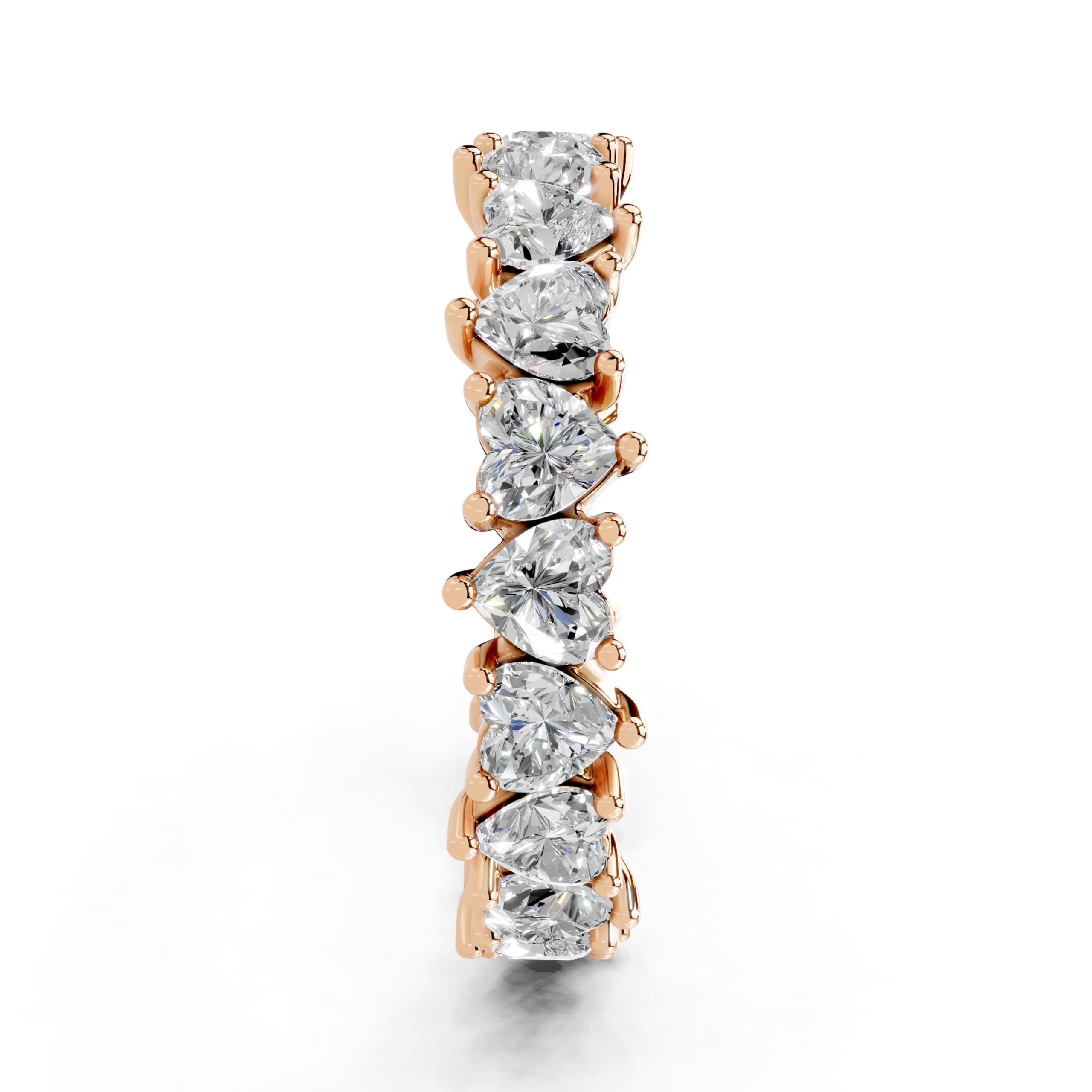 Heart Eternity Band lab-grown diamond band in rose gold