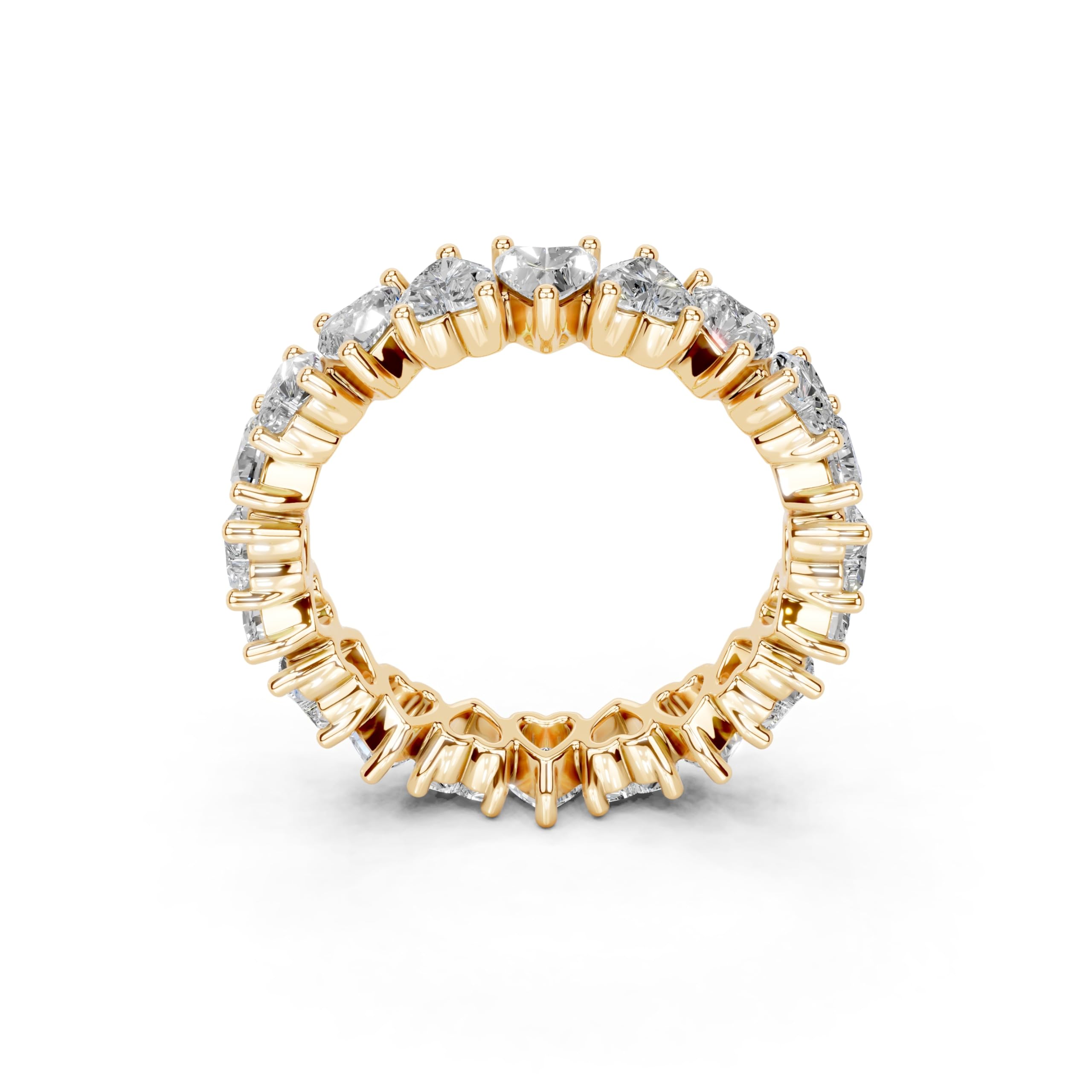 Heart Eternity Band lab-grown diamond band in yellow gold