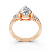 Pear Marquise Side Stone Pavé lab-grown diamond ring in rose gold
