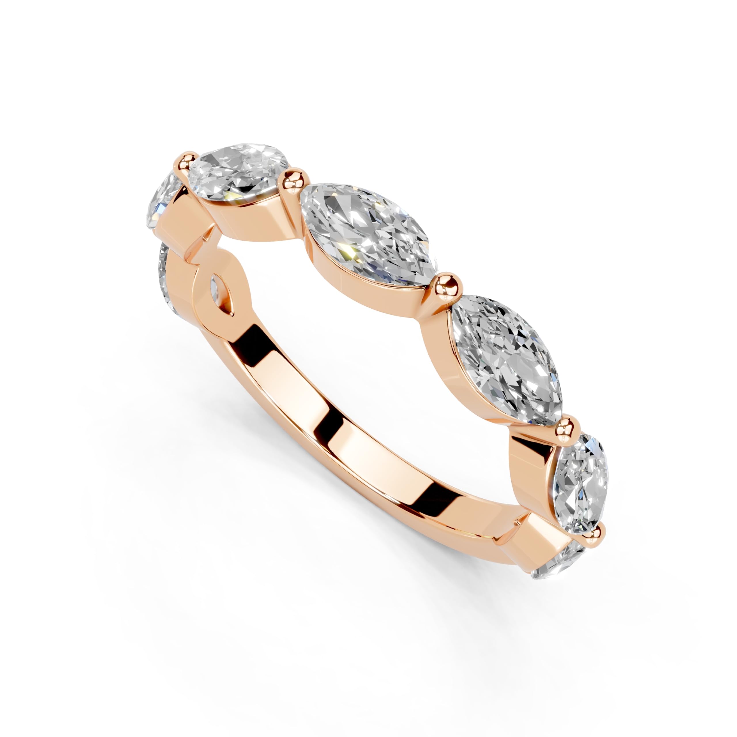 Marquise Marquise Half Eternity Band lab-grown diamond band in rose gold