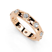 Bezel Station Band lab-grown diamond band in rose gold