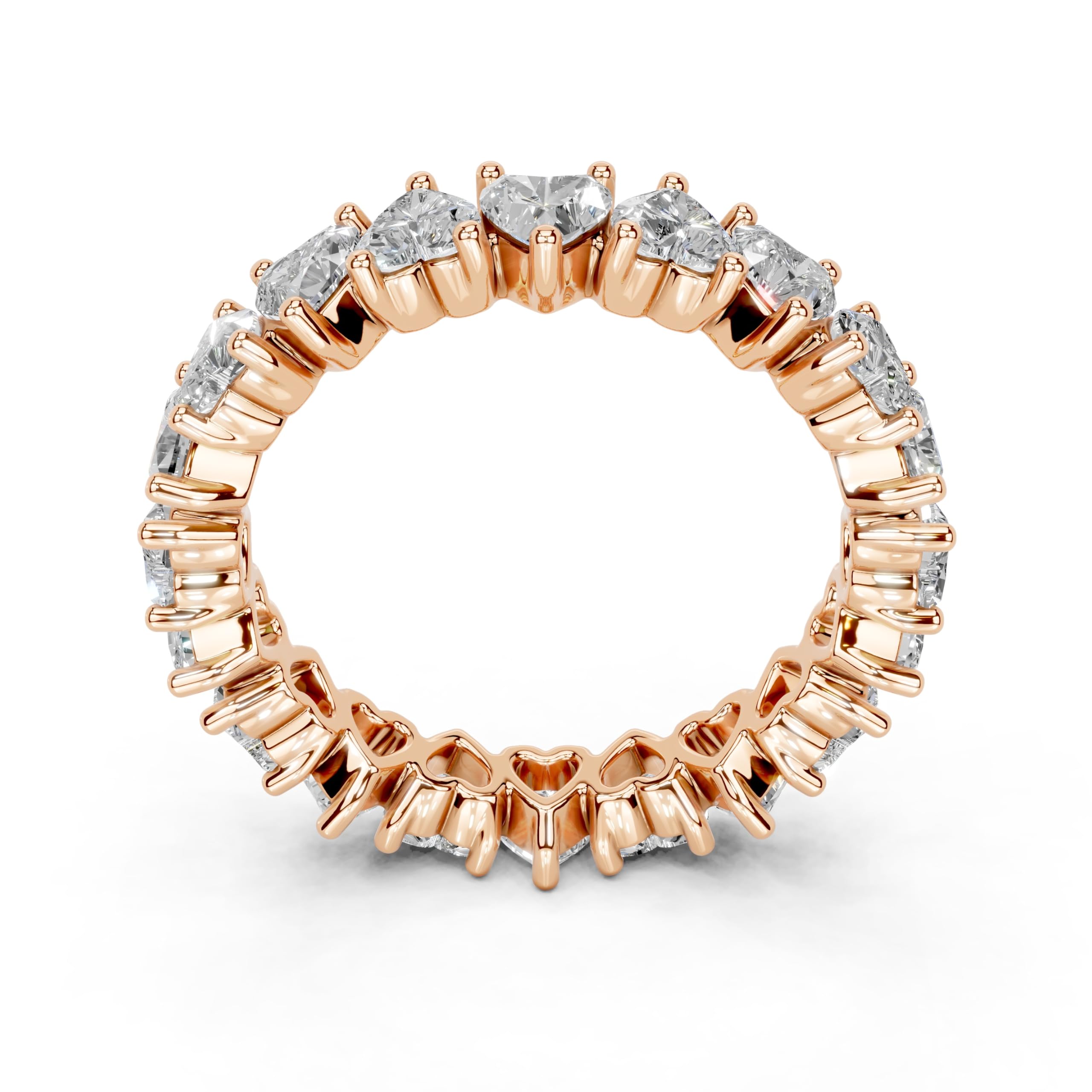 Heart Eternity Band lab-grown diamond band in rose gold