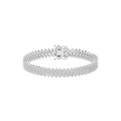 Fancy Pave Round Cut Lab Grown Diamond Tennis Bracelet