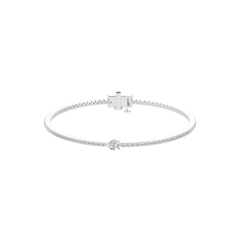Pear and Round Cut Lab Grown Diamond Tennis Bracelet