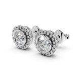 Fancy Halo round 1.19 cttw lab grown diamond studs