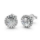 Fancy Halo Round Cut 1.25 Cttw Lab Grown Diamond Studs