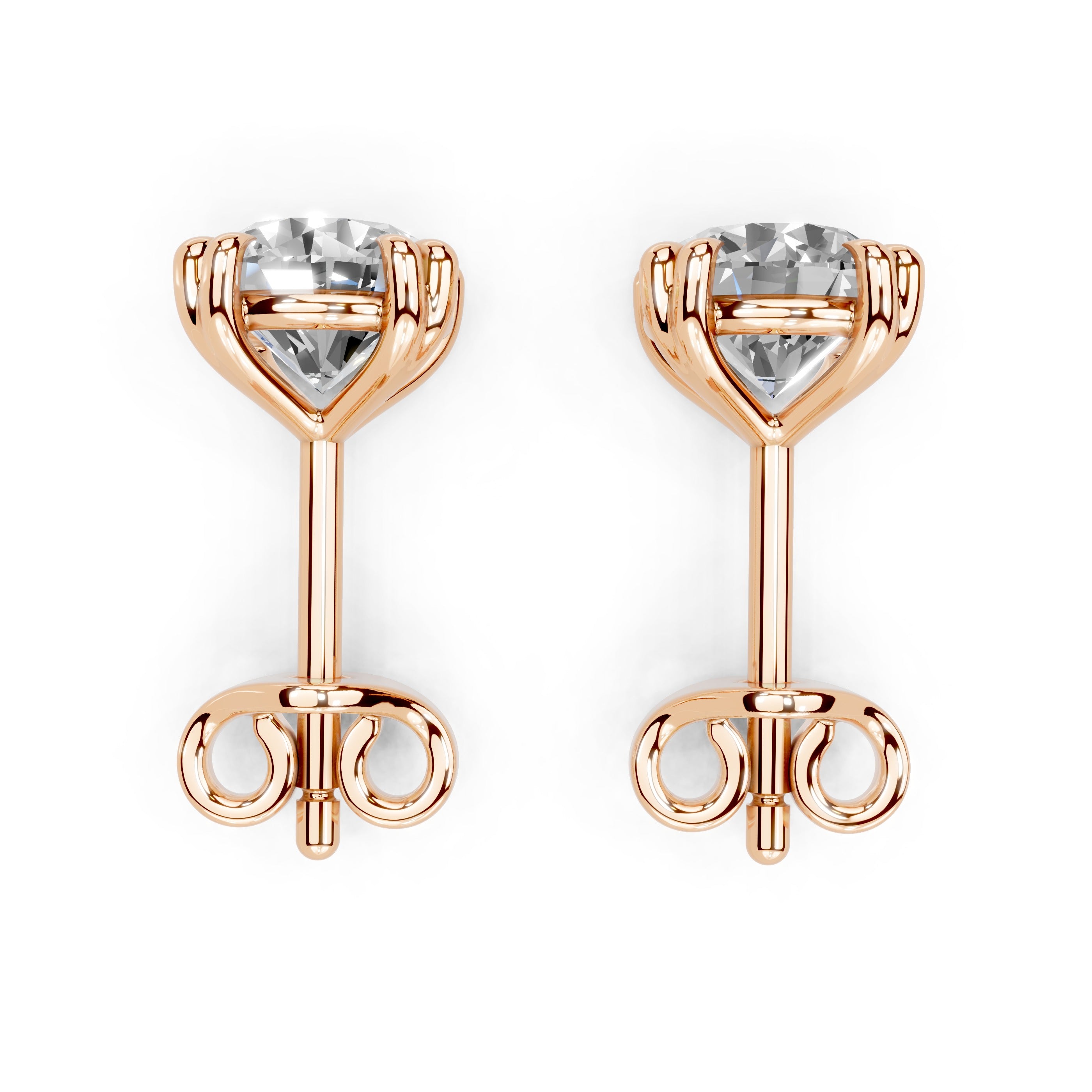 Double Prong Round cut 1 Cttw Lab Grown Diamond Studs
