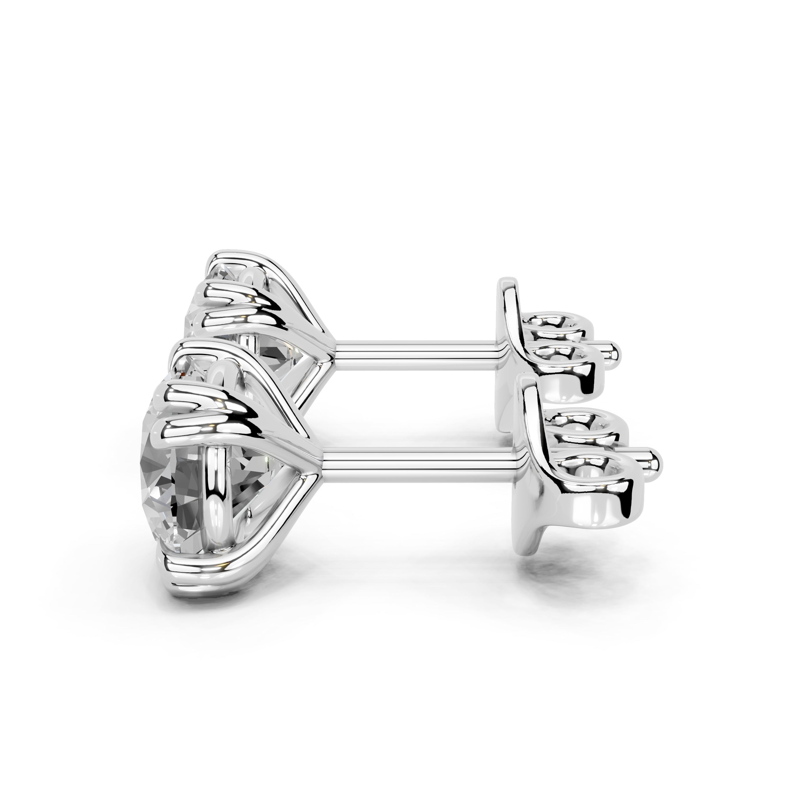 Double Prong Round cut 1 Cttw Lab Grown Diamond Studs