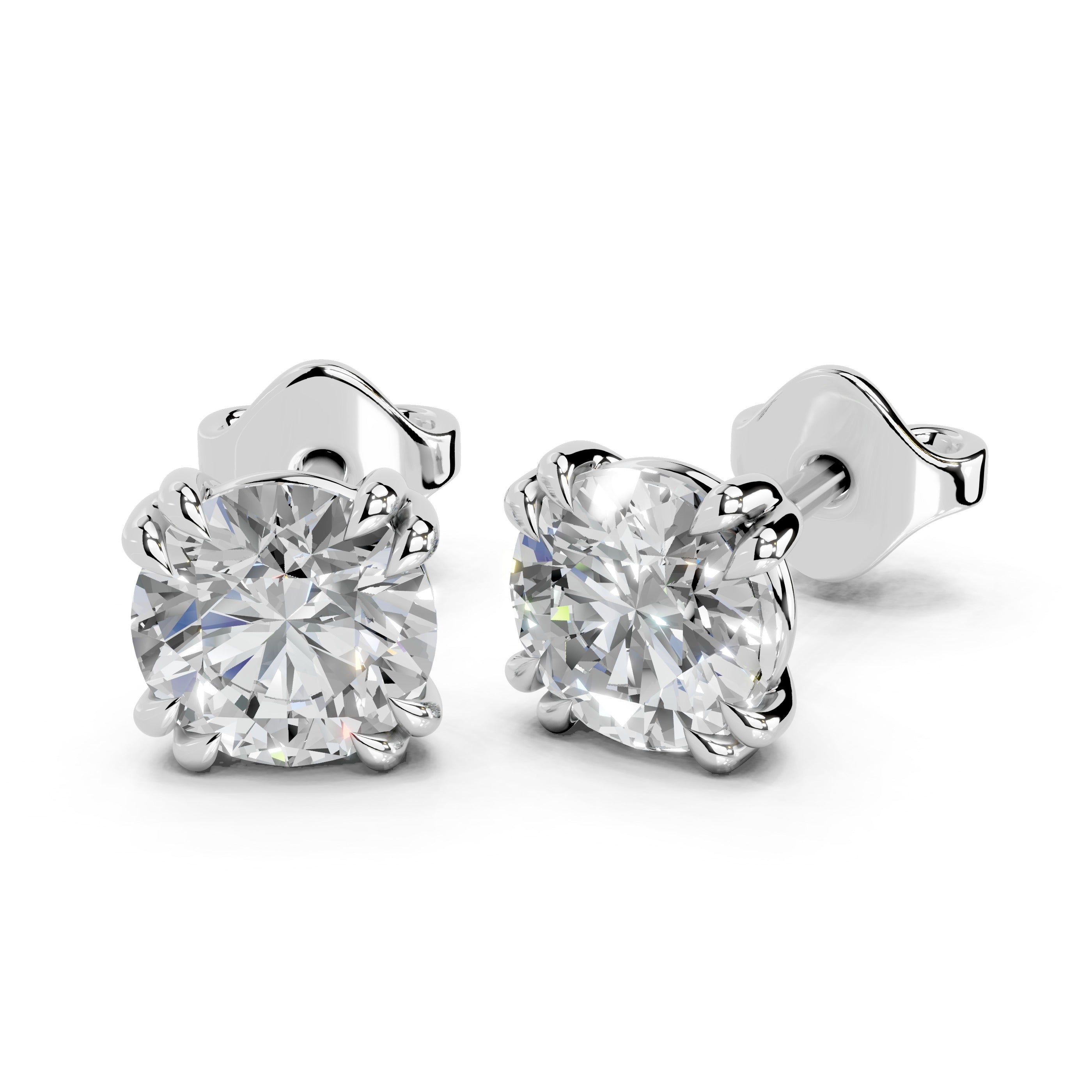 Double Prong Round cut 1 Cttw Lab Grown Diamond Studs