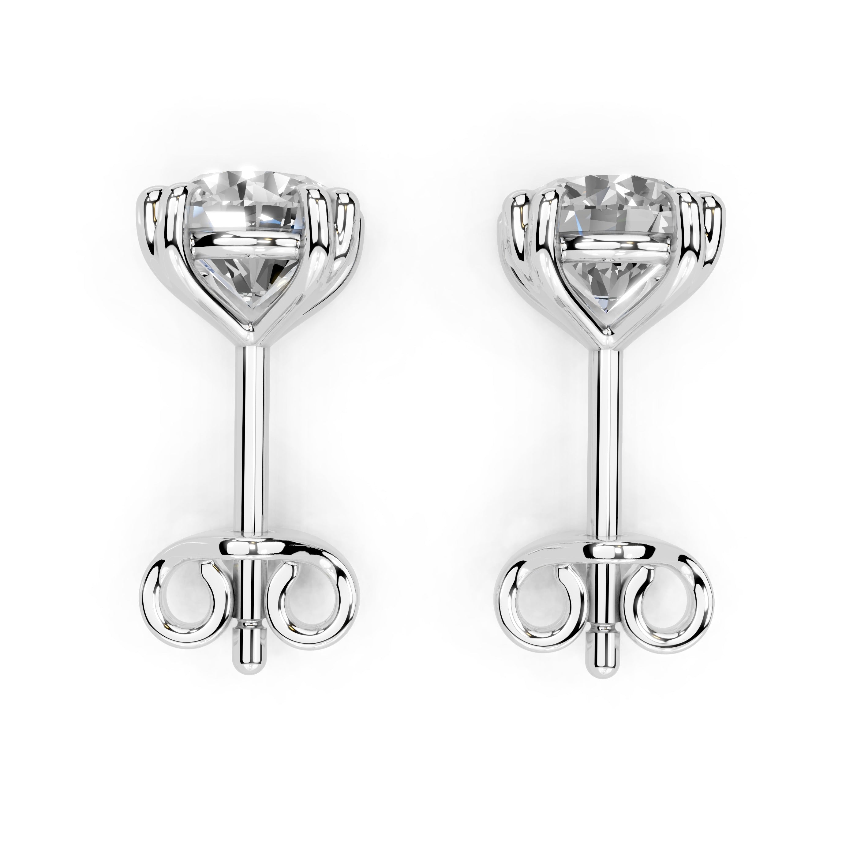 Double Prong Round cut 1 Cttw Lab Grown Diamond Studs