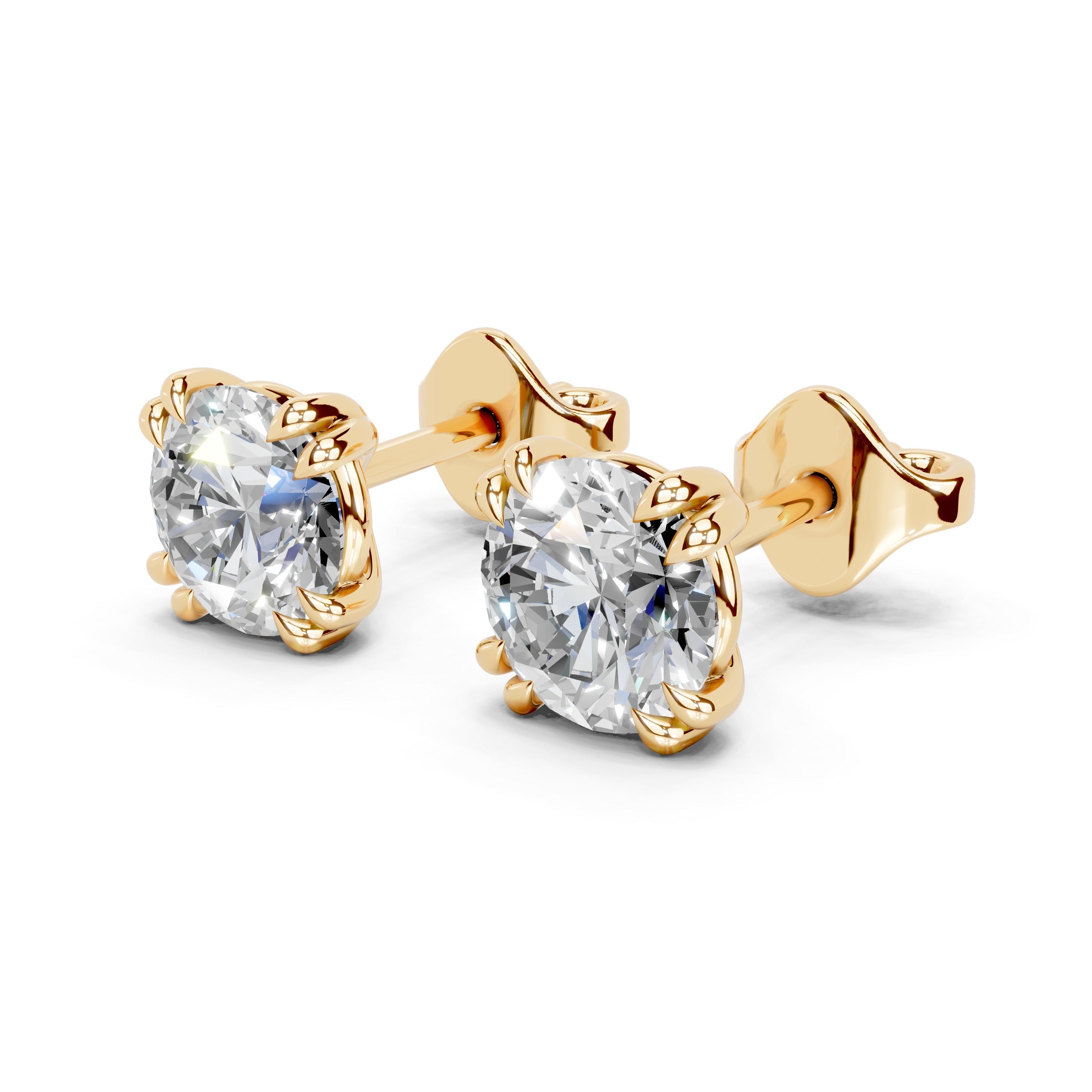 Double Prong Round cut 1 Cttw Lab Grown Diamond Studs