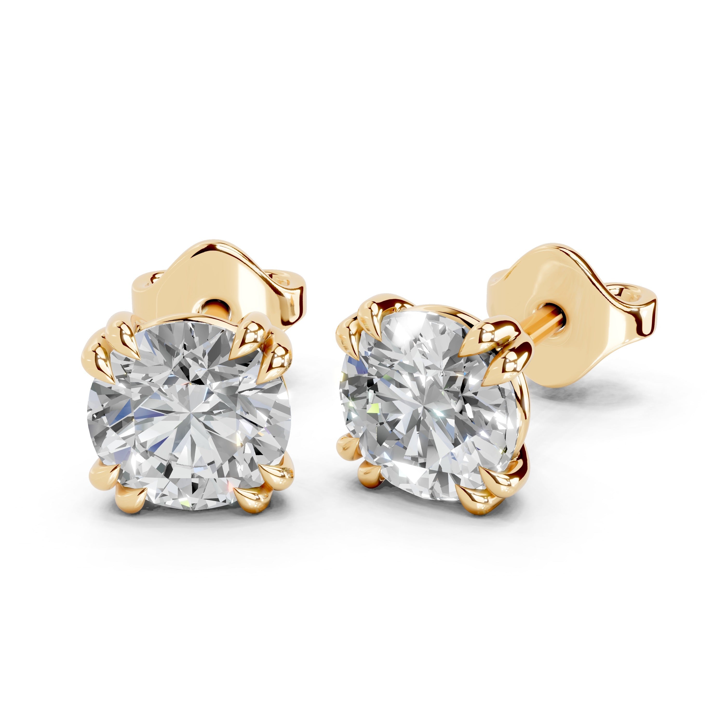 Double Prong Round cut 1 Cttw Lab Grown Diamond Studs