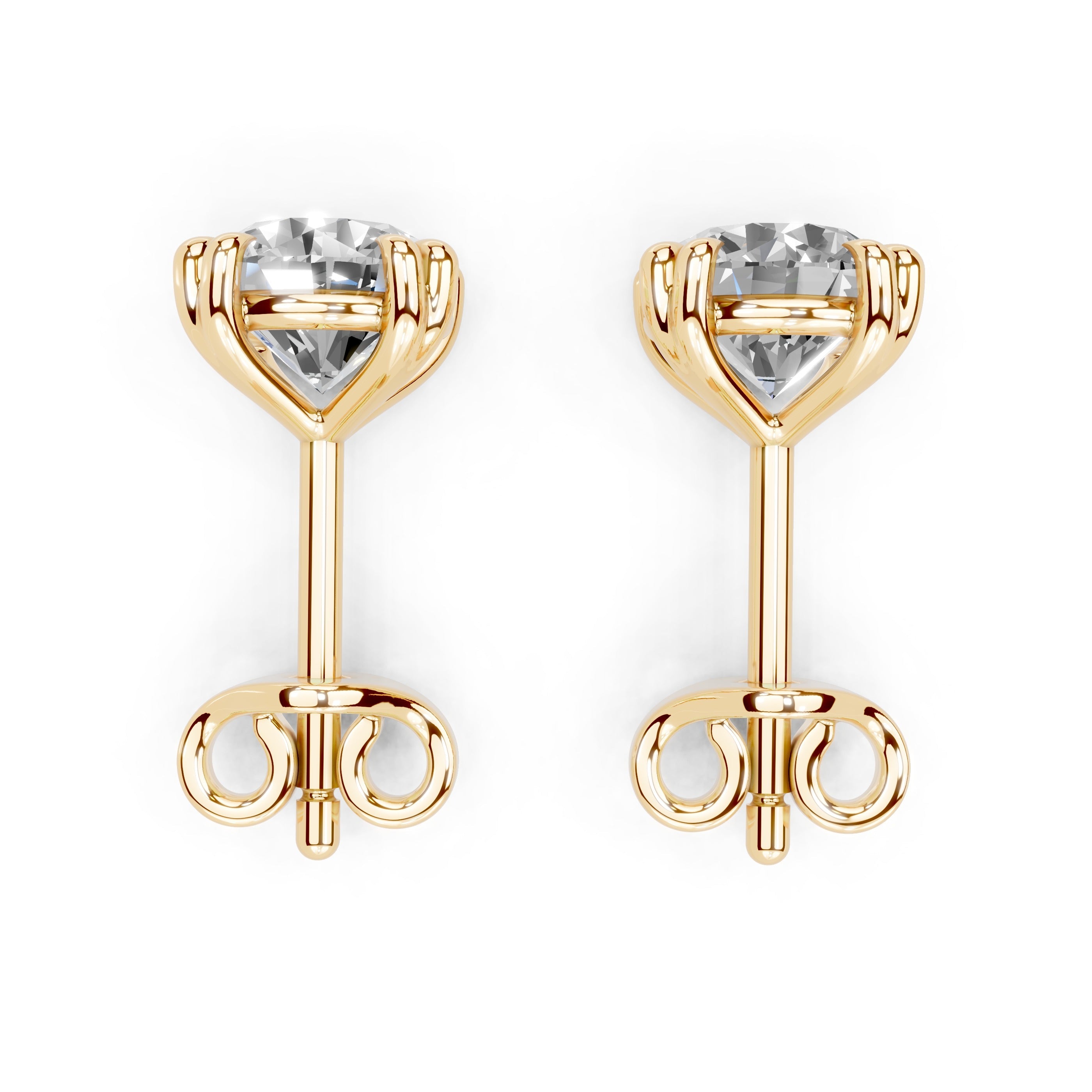 Double Prong Round cut 1 Cttw Lab Grown Diamond Studs