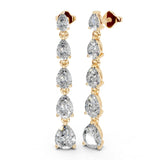 Long Drop Pear Cut 4.5 cttw Lab grown diamond earrings