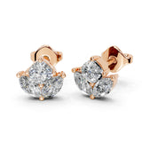 Pendientes de diamantes cultivados en laboratorio de 0,84 cttw en grupos de múltiples formas