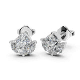 Pendientes de diamantes cultivados en laboratorio de 0,84 cttw en grupos de múltiples formas
