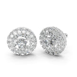 Pendientes de diamantes cultivados en laboratorio de 2,56 cttw de talla redonda Fancy Halo
