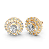 Fancy Halo round cut 2.56 cttw lab grown diamond studs