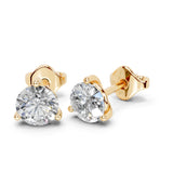 Three Prong round cut Certified Lab grown Diamond Studs