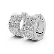 Fancy huggies Princess and Round cut 0.9 Cttw Lab Grown Diamond Earrings
