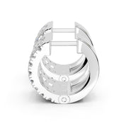 Fancy huggies Princess and Round cut 0.9 Cttw Lab Grown Diamond Earrings