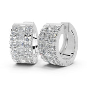Fancy huggies Princess and Round cut 0.9 Cttw Lab Grown Diamond Earrings