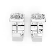 Fancy huggies Princess and Round cut 0.9 Cttw Lab Grown Diamond Earrings