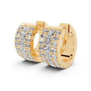 Fancy huggies Princess and Round cut 0.9 Cttw Lab Grown Diamond Earrings