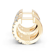 Fancy huggies Princess and Round cut 0.9 Cttw Lab Grown Diamond Earrings