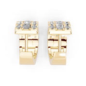 Fancy huggies Princess and Round cut 0.9 Cttw Lab Grown Diamond Earrings