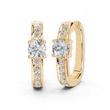 Fancy Hoop Round Cut 0.79 Cttw Lab Grown Diamond Earrings