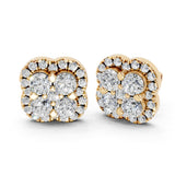 Floral Cluster round cut 1.24 Cttw Lab Grown Diamond Studs