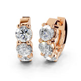 Fancy Huggies Round cut 3 Cttw Lab Grown Diamond Earrings