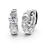 Fancy Huggies Round cut 3 Cttw Lab Grown Diamond Earrings